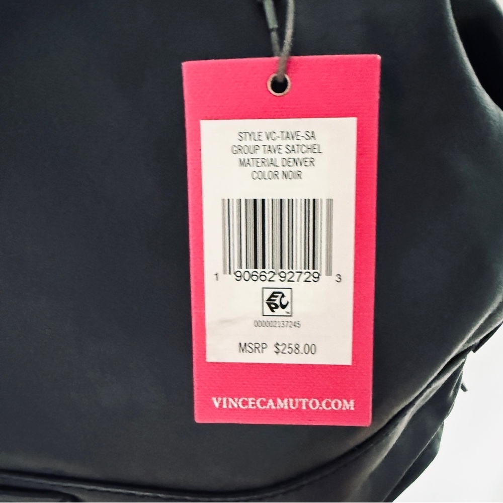 NEW Vince Camuto Tave Satchel – Black Quilted Leather - Picture 9 of 13